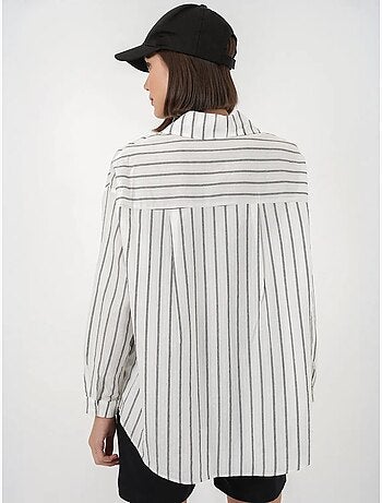 Chemise oversize texturée à rayures avec fermeture à boutons bdart
