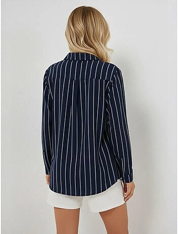 Chemise oversize texturée à rayures avec fermeture à boutons bdart