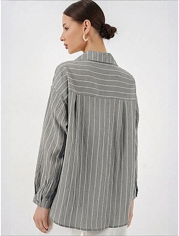 Chemise oversize texturée à rayures avec fermeture à boutons bdart