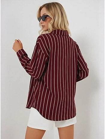 Chemise oversize texturée à rayures avec fermeture à boutons bdart