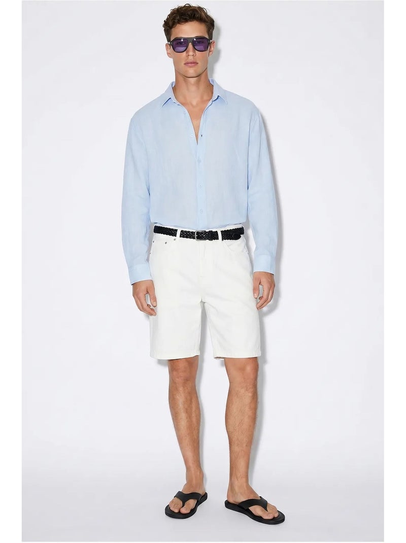 Chemise oversize texturée boutonnée lucci Bleu ciel - Kiabi