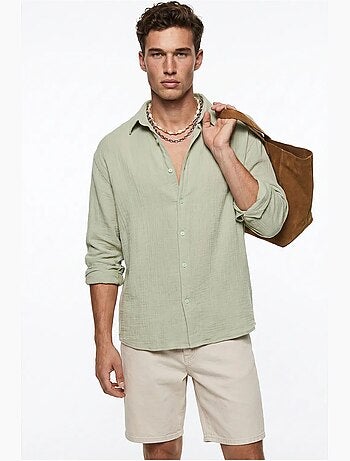 Chemise oversize texturée boutonnée lucci