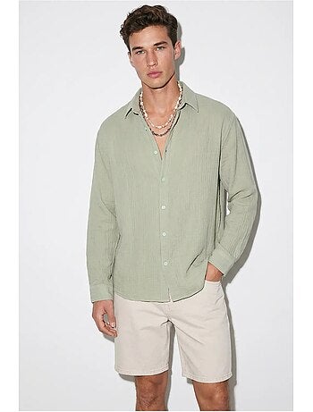 Chemise oversize texturée boutonnée lucci