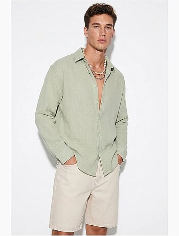 Chemise oversize texturée boutonnée lucci
