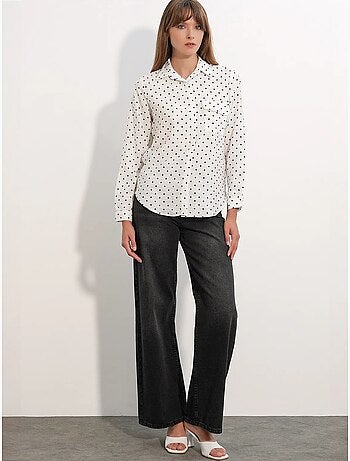 Chemise oversize tissée à pois bdart