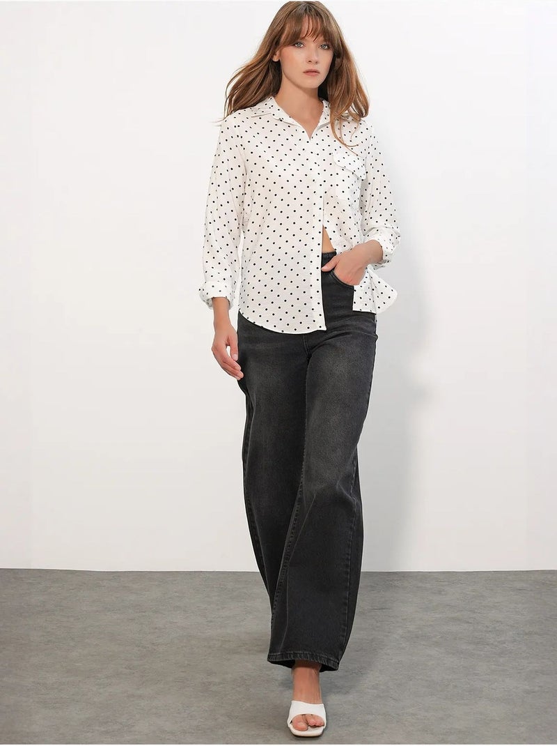Chemise oversize tissée à pois bdart Blanc cassé - Kiabi