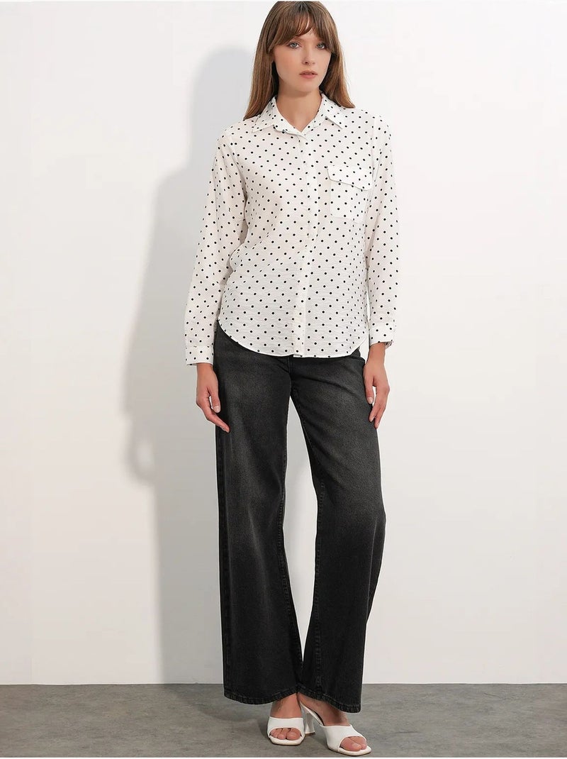 Chemise oversize tissée à pois bdart Blanc cassé - Kiabi
