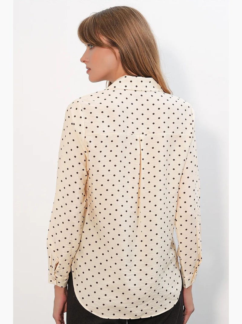 Chemise oversize tissée à pois bdart Crème - Kiabi