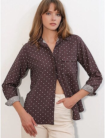 Chemise oversize tissée à pois bdart