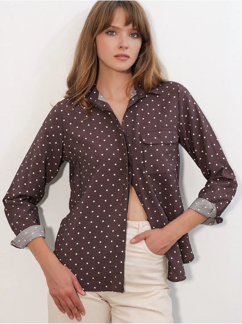 Chemise oversize tissée à pois bdart - Kiabi Chemise oversize tissée à pois bdart - Kiabi