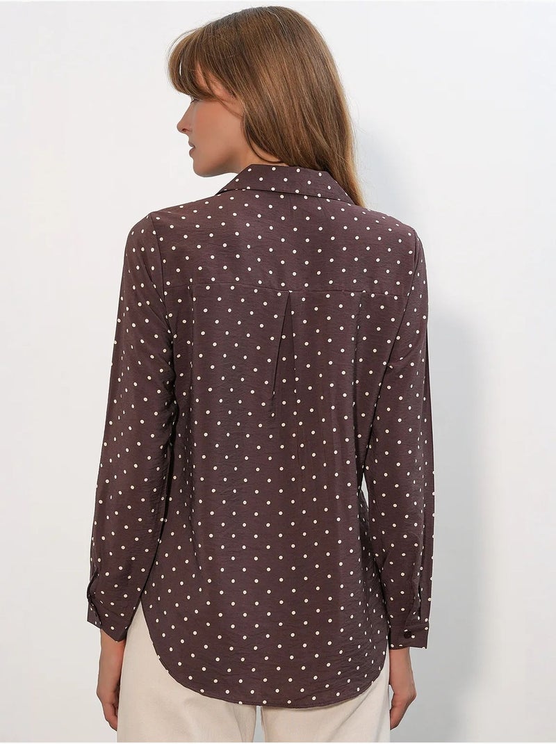 Chemise oversize tissée à pois bdart Marron chocolat - Kiabi