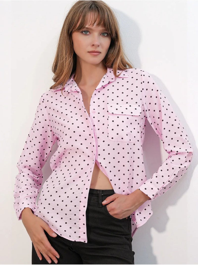 Chemise oversize tissée à pois bdart Rose clair - Kiabi