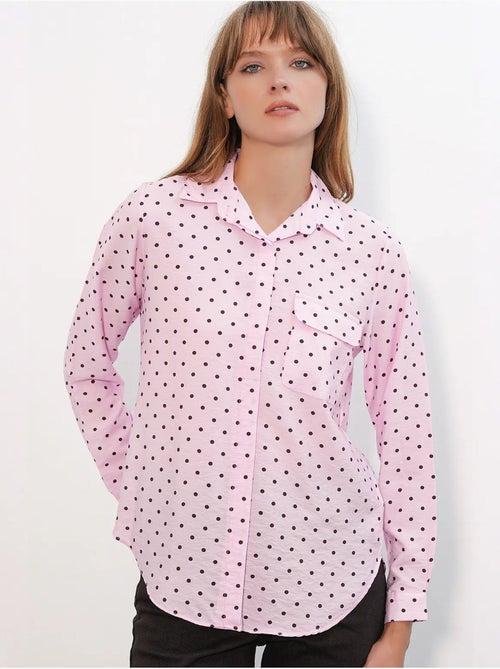 Chemise oversize tissée à pois bdart - Kiabi Chemise oversize tissée à pois bdart - Kiabi