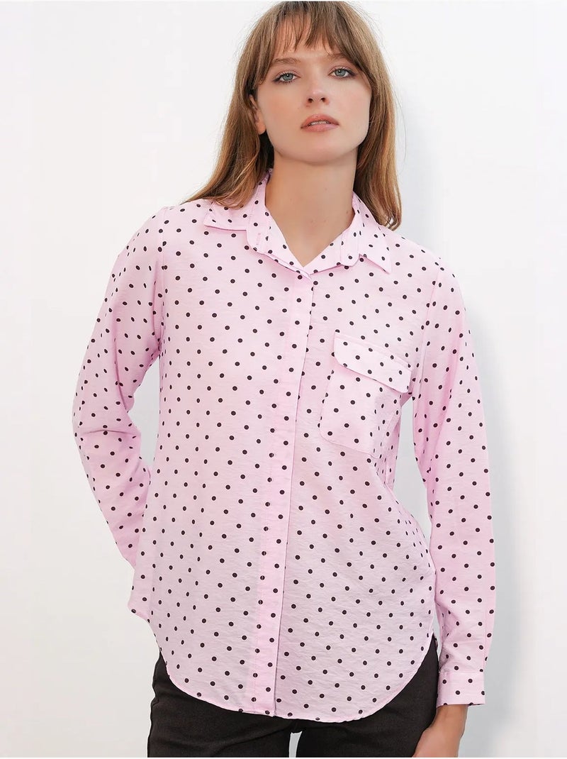 Chemise oversize tissée à pois bdart Rose clair - Kiabi
