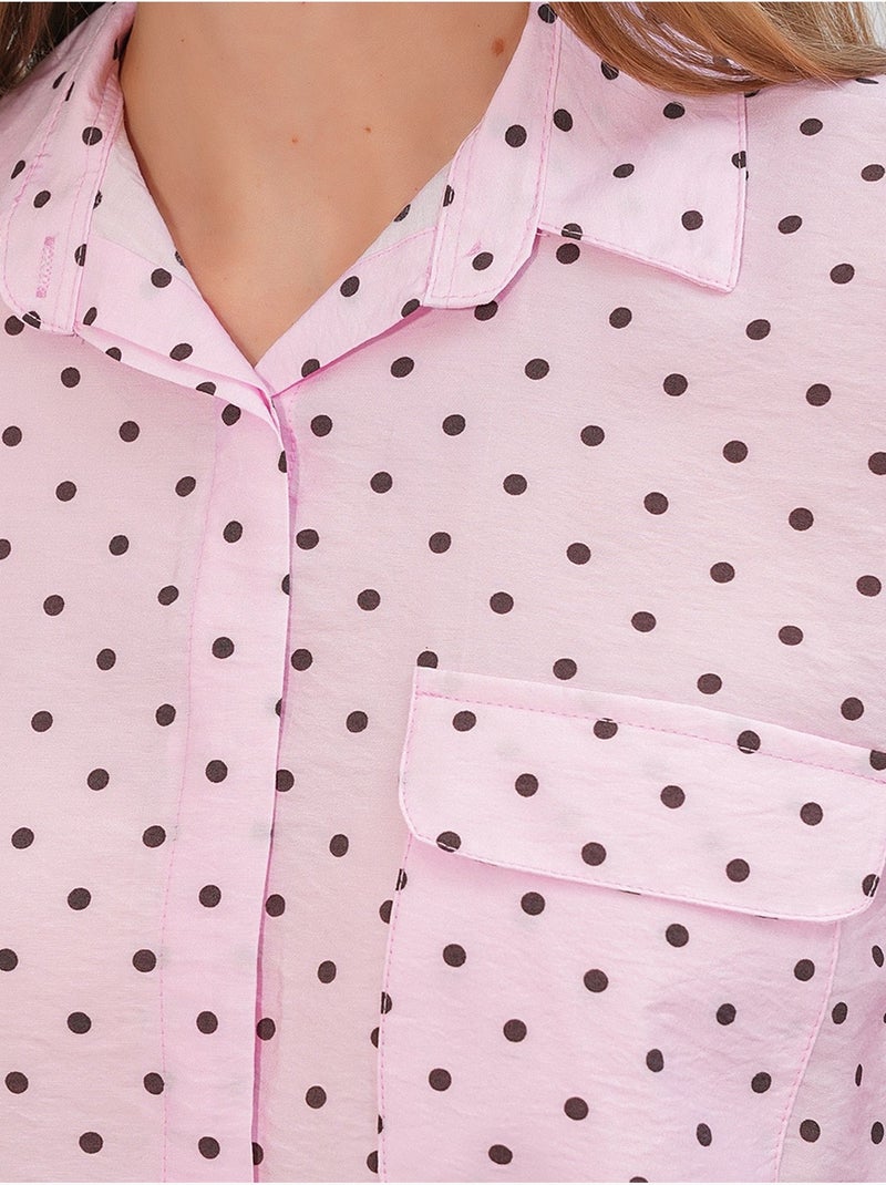 Chemise oversize tissée à pois bdart Rose clair - Kiabi