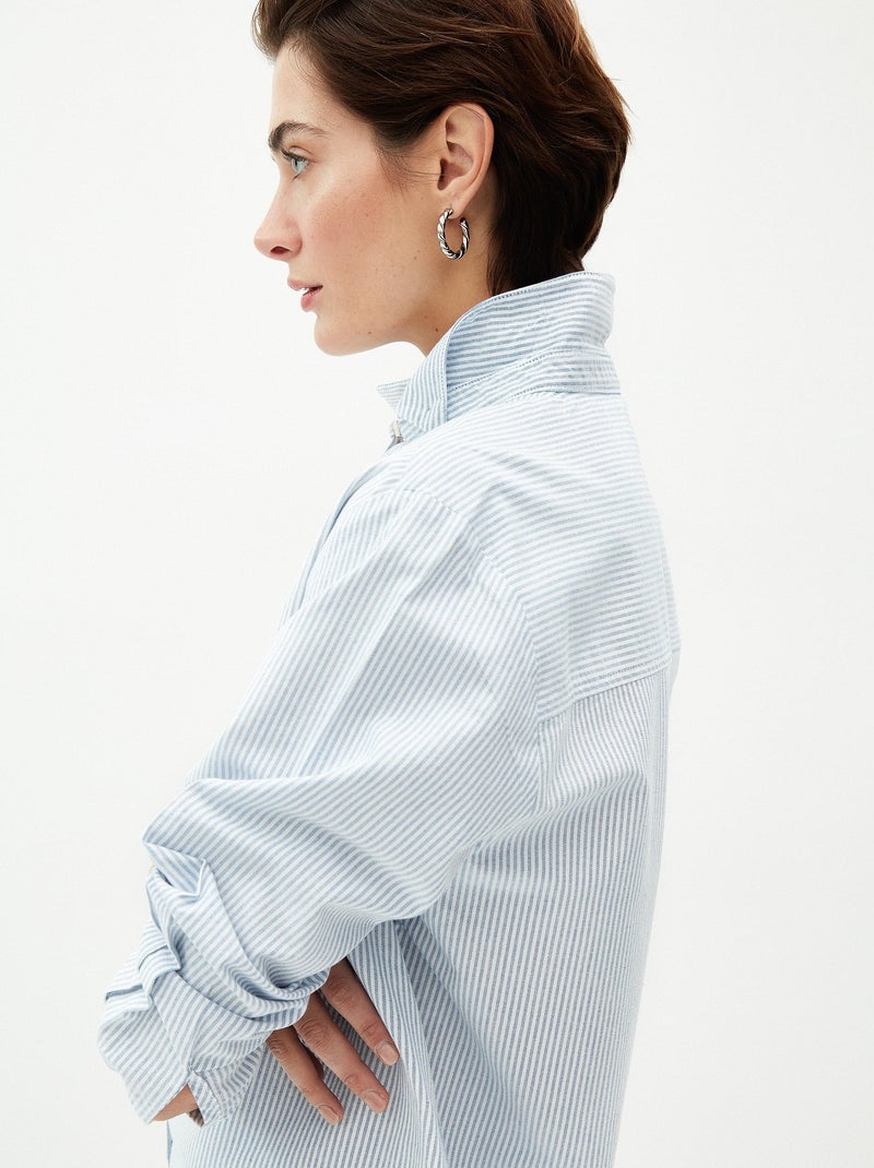 Chemise Oxford à manches longues Bleu - Kiabi