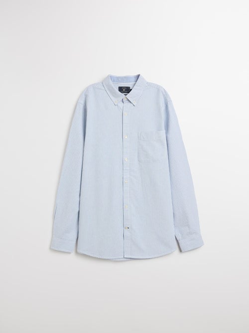 Chemise Oxford à manches longues et rayures pour homme MO Fashion - Kiabi