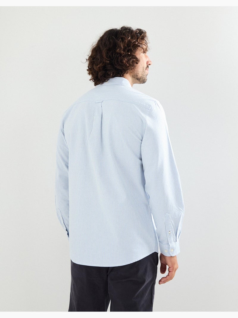 Chemise Oxford à manches longues et rayures pour homme MO Fashion Bleu - Kiabi