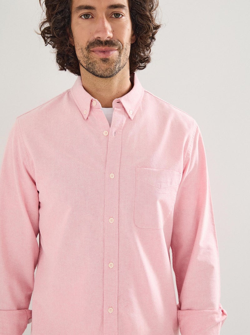 Chemise Oxford à manches longues, MO Fashion Rose - Kiabi