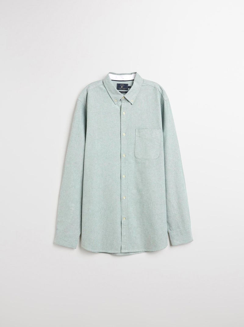 Chemise Oxford à manches longues, MO Fashion Vert - Kiabi