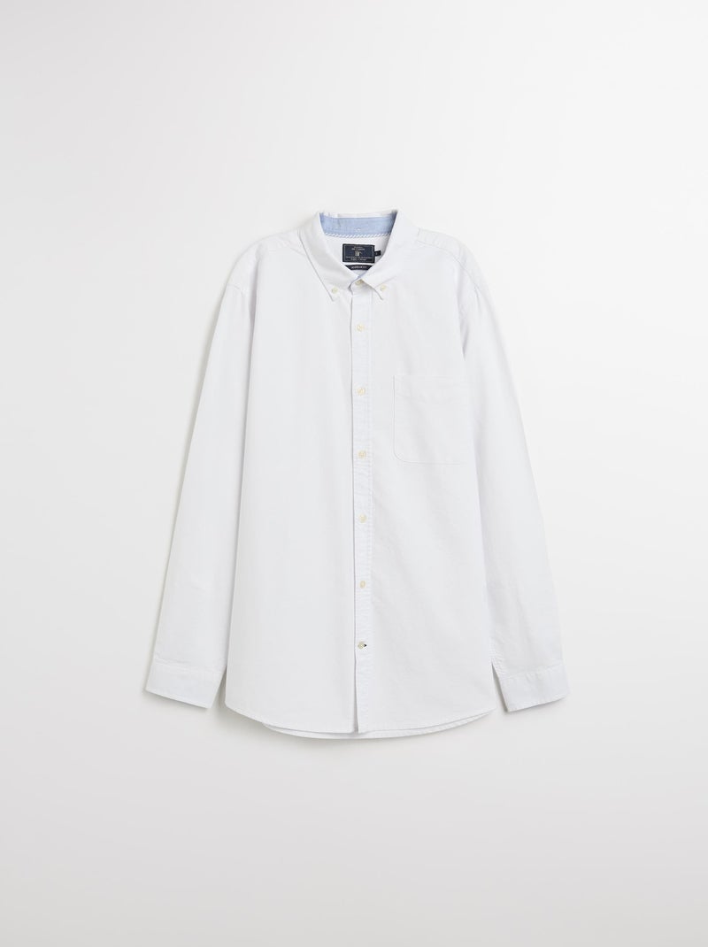 Chemise Oxford à manches longues pour homme MO Fashion Blanc - Kiabi