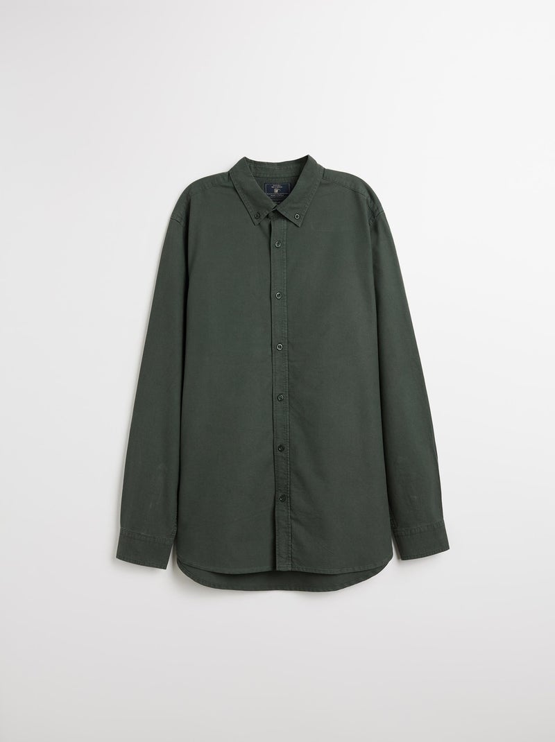 Chemise Oxford à manches longues pour homme MO Fashion Vert - Kiabi
