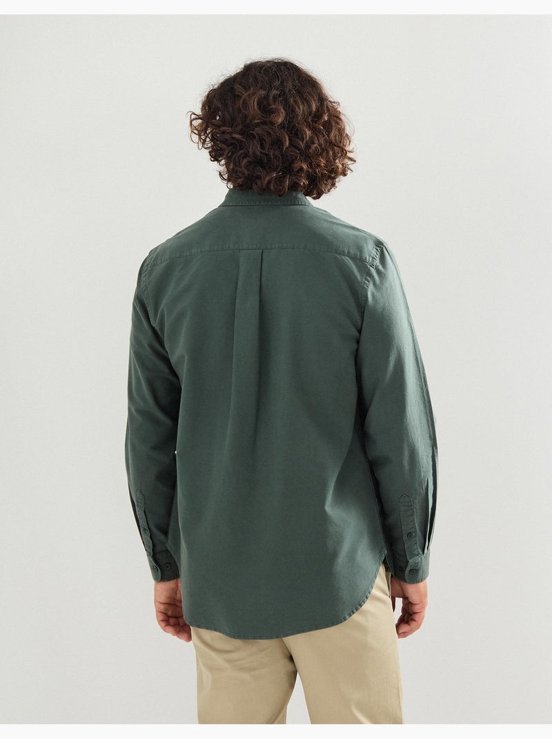 Chemise Oxford à manches longues pour homme MO Fashion Vert - Kiabi