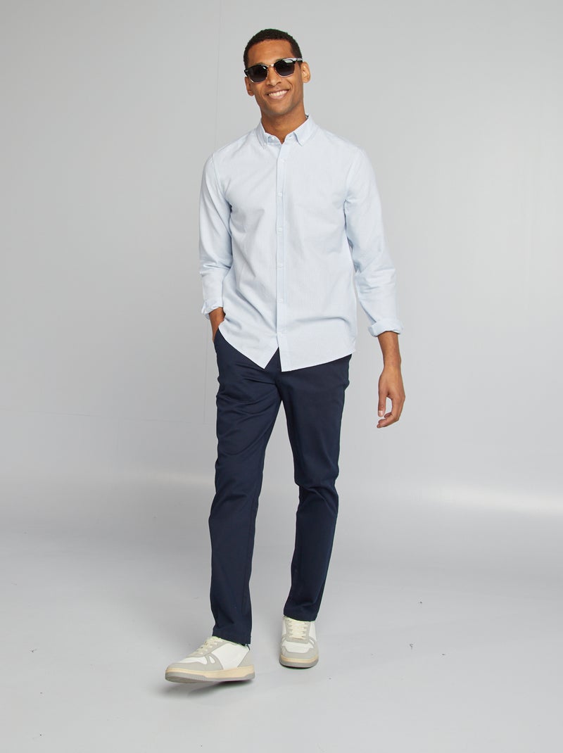 Chemise Oxford à motif Bleu - Kiabi