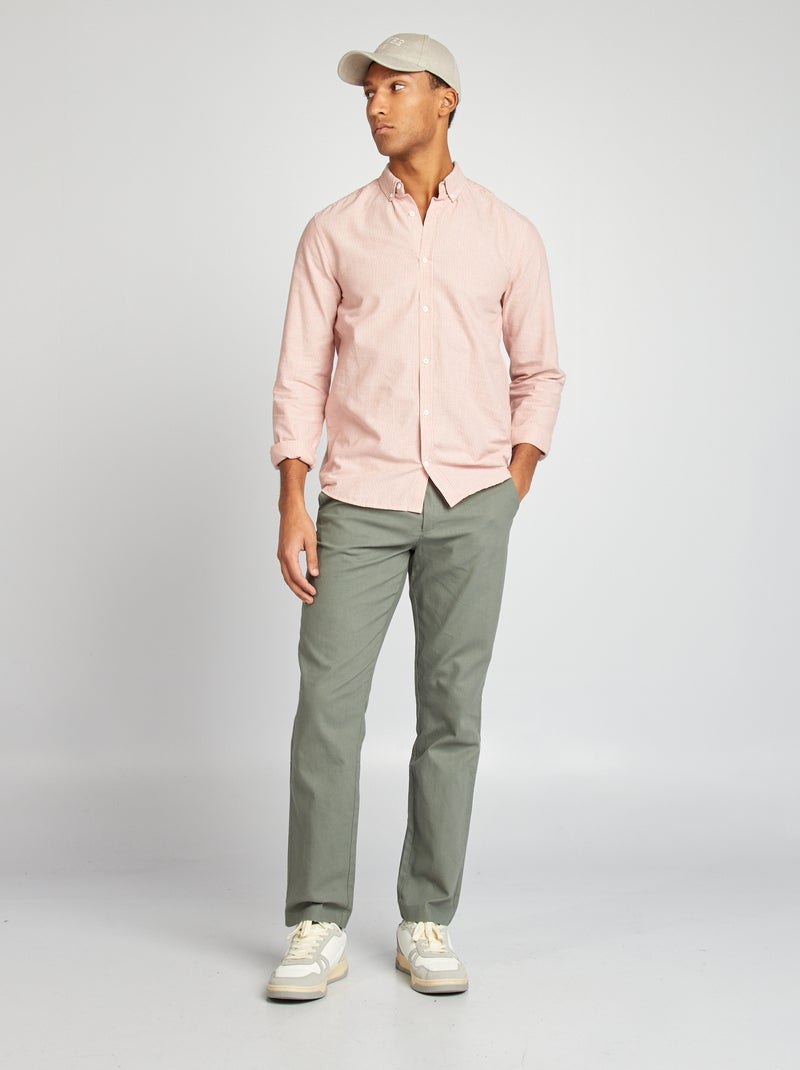 Chemise Oxford à motif Marron - Kiabi