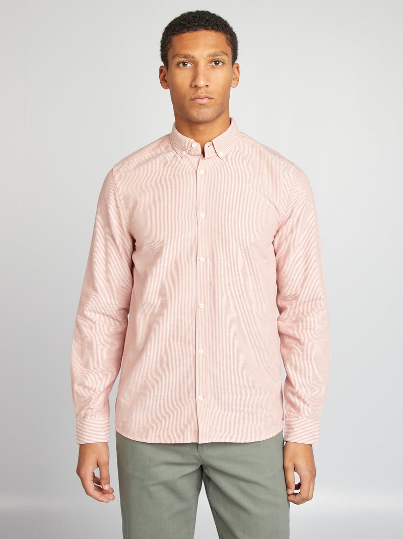Chemise Oxford à motif Marron - Kiabi