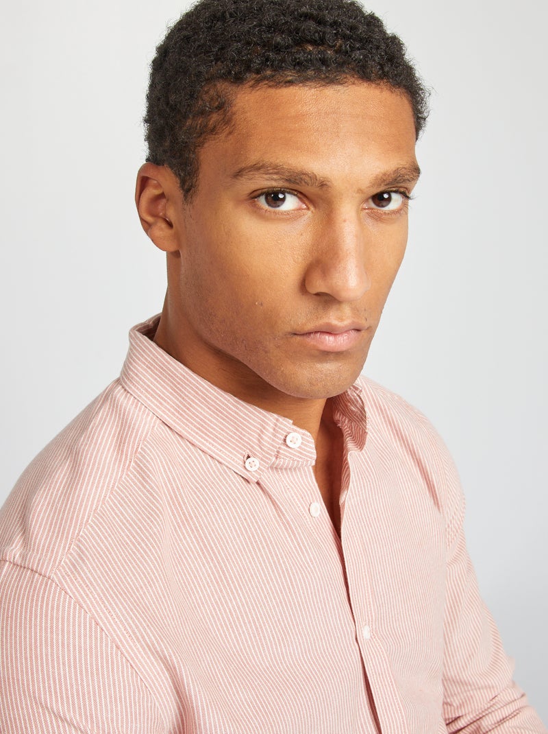 Chemise Oxford à motif Marron - Kiabi