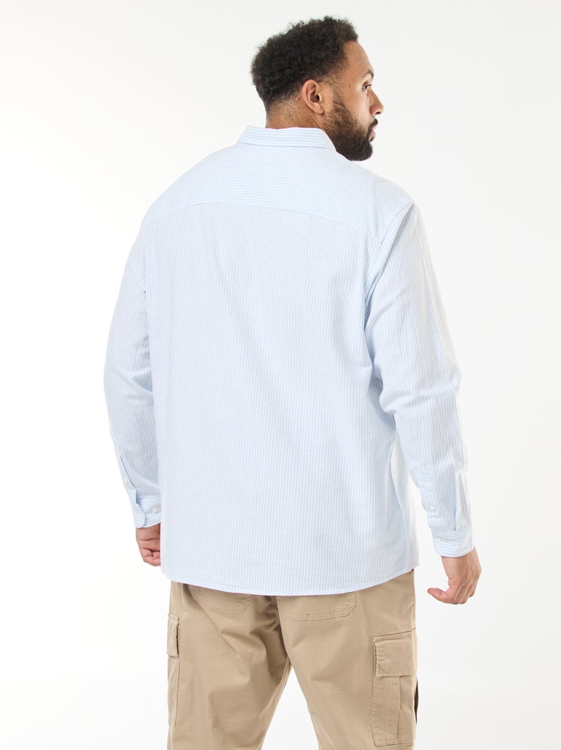 Chemise oxford à motif rayé Bleu - Kiabi