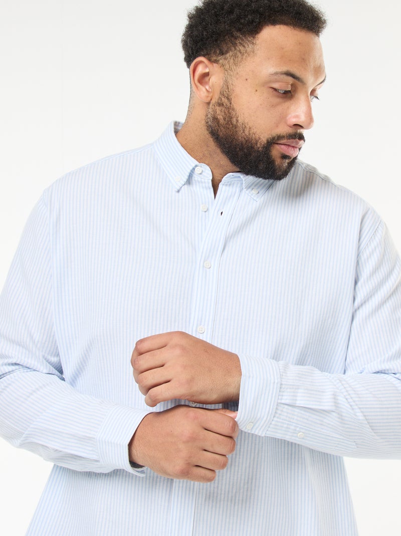Chemise oxford à motif rayé Bleu - Kiabi