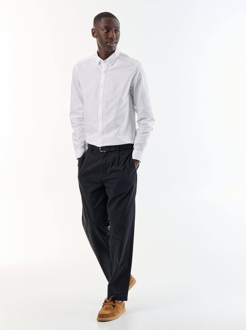 Chemise oxford à ouverture boutonnée Blanc - Kiabi