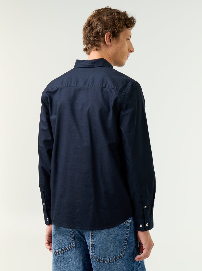 Chemise oxford à ouverture boutonnée Bleu - Kiabi