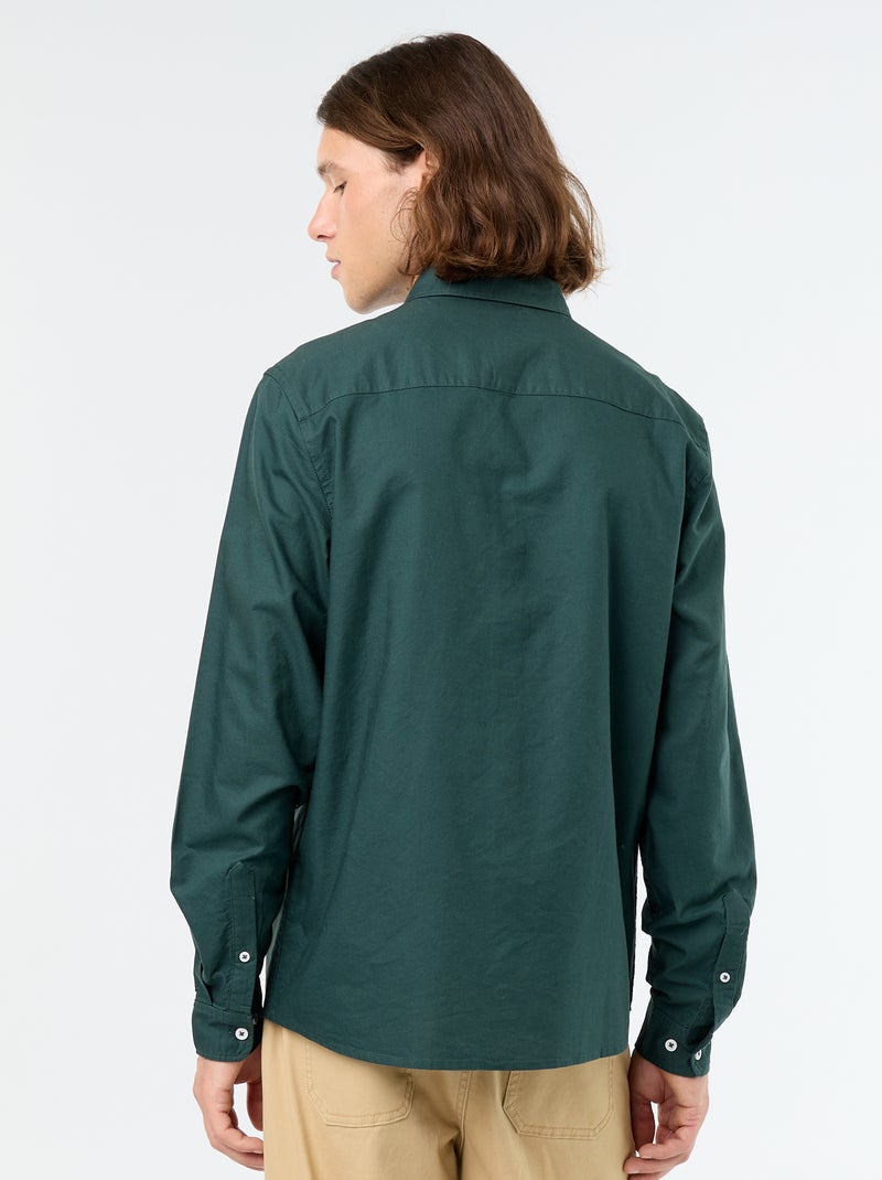 Chemise oxford à ouverture boutonnée Vert - Kiabi