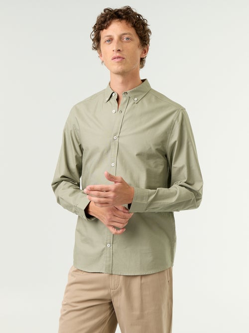 Chemise oxford à ouverture boutonnée - Kiabi