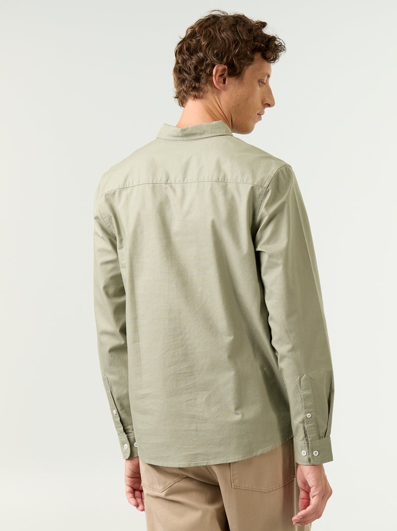 Chemise oxford à ouverture boutonnée Vert - Kiabi