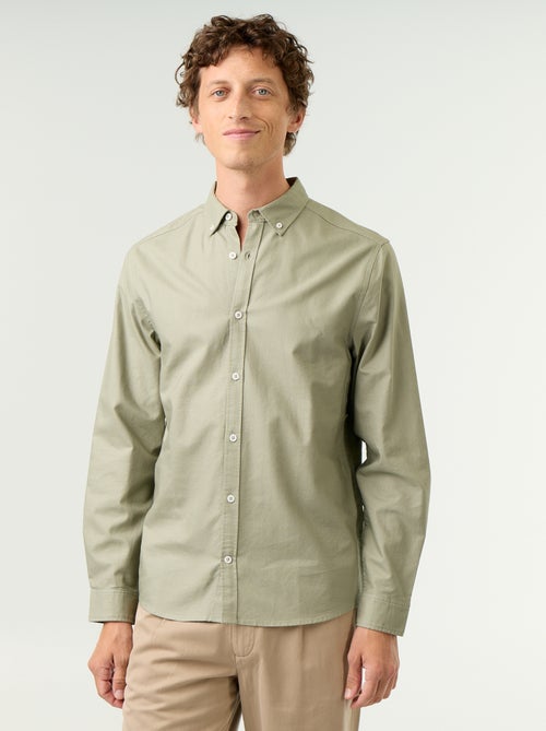 Chemise oxford à ouverture boutonnée - Kiabi