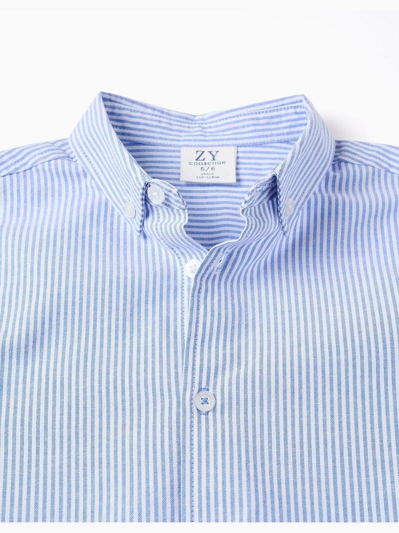 Chemise oxford à rayures Bleu clair - Kiabi