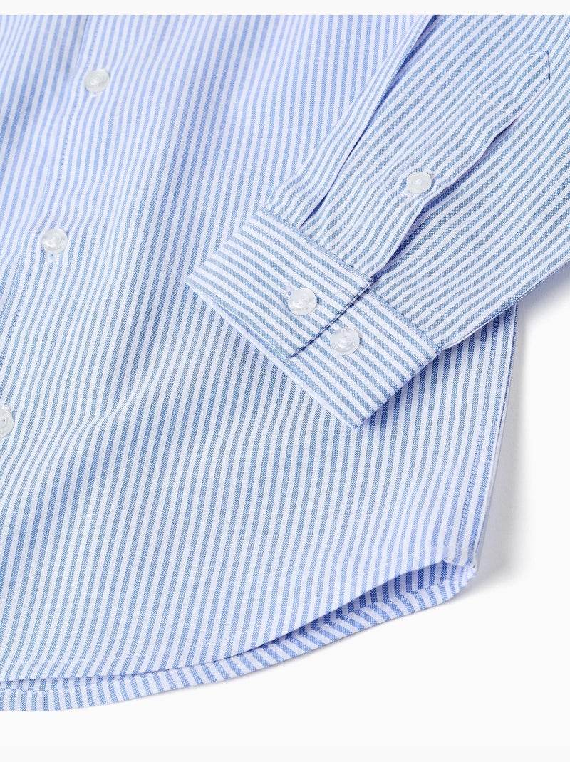 Chemise oxford à rayures Bleu clair - Kiabi