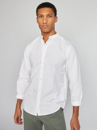 Chemise Oxford avec col mao