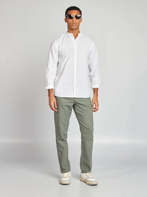 Chemise Oxford avec col mao - Kiabi