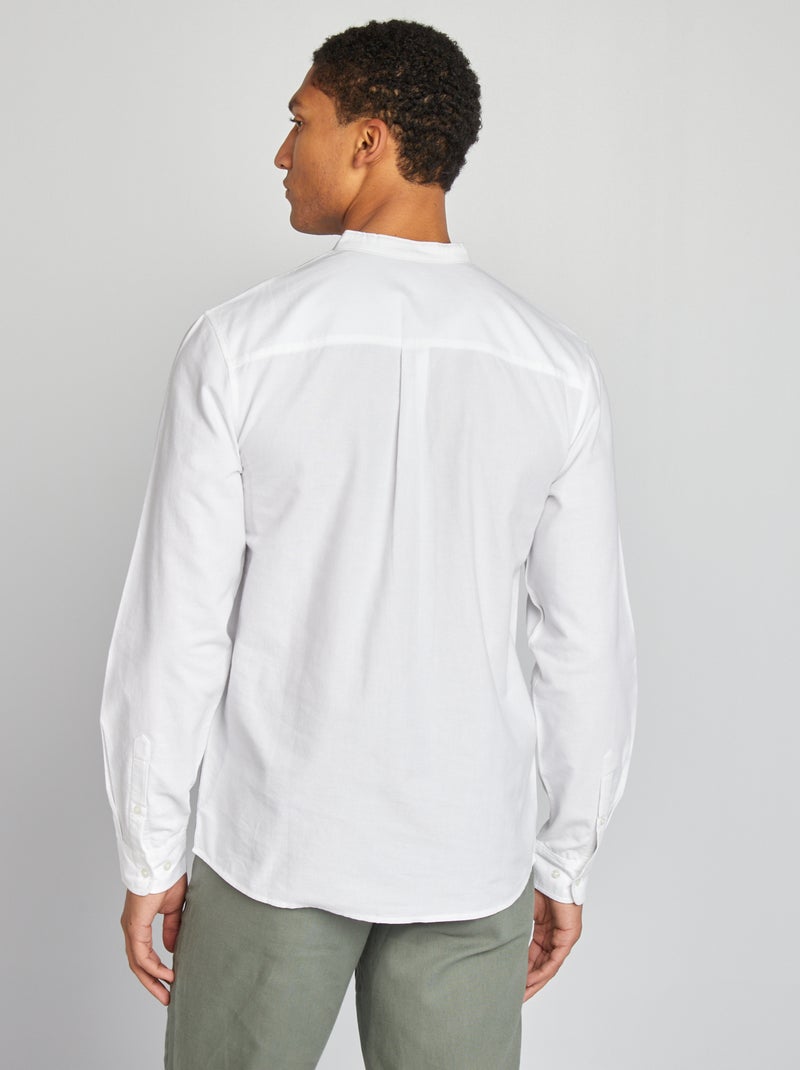 Chemise Oxford avec col mao Blanc - Kiabi