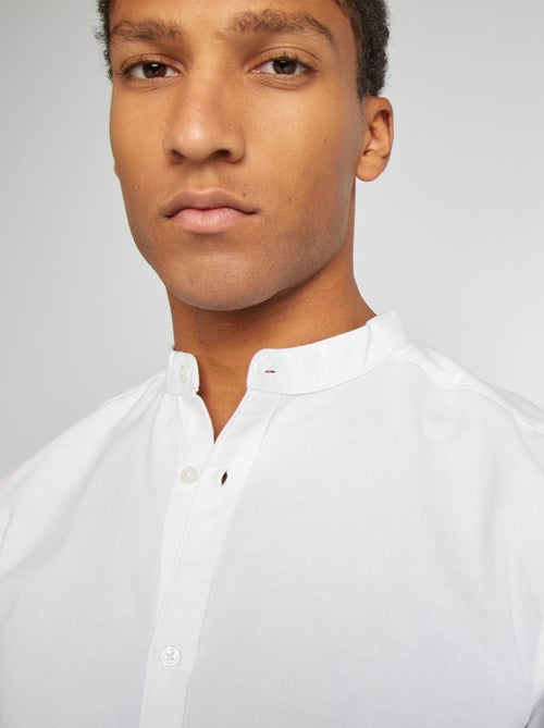 Chemise Oxford avec col mao - Kiabi