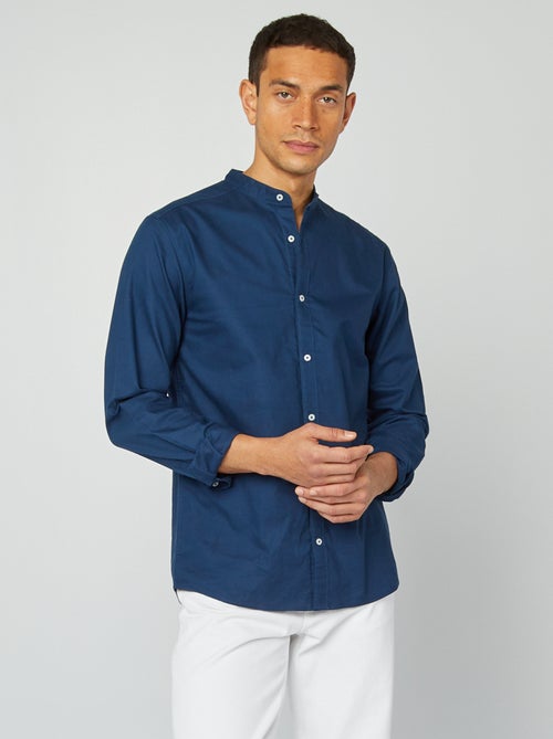 Chemise Oxford avec col mao - Kiabi