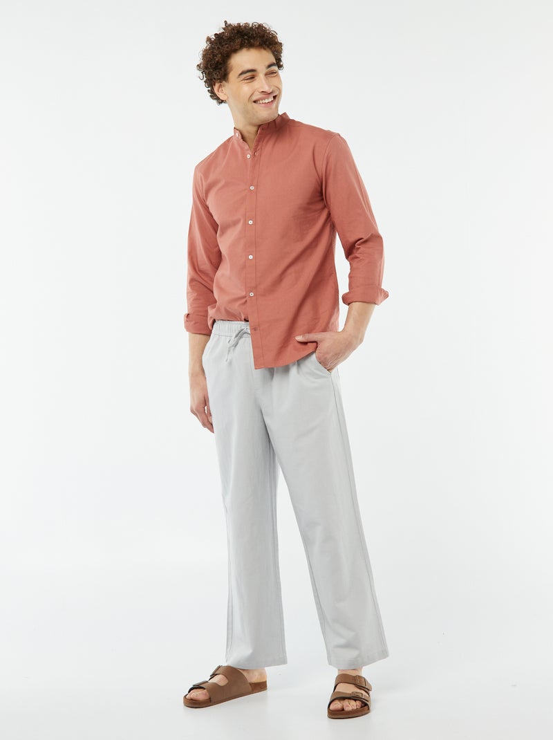 Chemise Oxford avec col mao ROSE - Kiabi