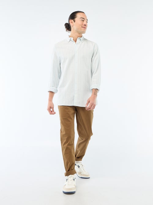 Chemise Oxford avec motif à rayures - Kiabi