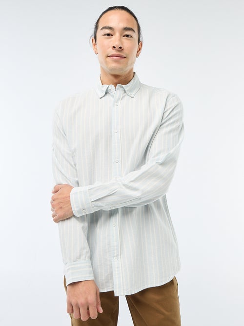Chemise Oxford avec motif à rayures - Kiabi