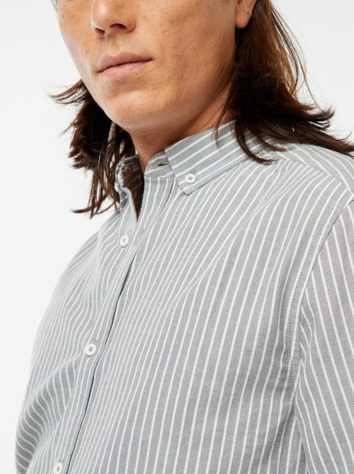 Chemise Oxford avec motif à rayures - Kiabi